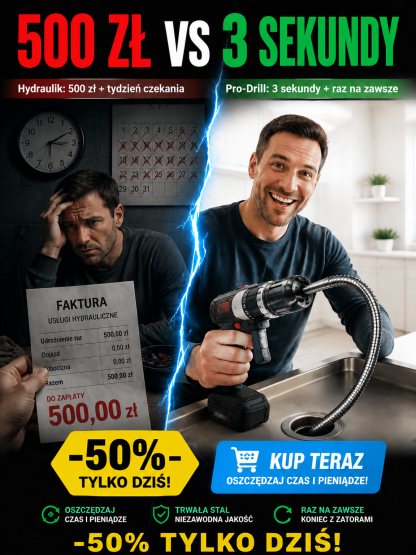 🔥 Udrożnij rurę w zaledwie 3 sekundy! Nie musisz już wzywać hydraulika!