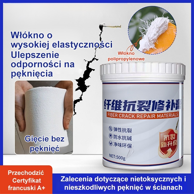 🔥Pasta naprawcza zawiera składniki włókniste, które mogą szybko wypełnić i przywrócić gładkie powierzchnie ścian🔥