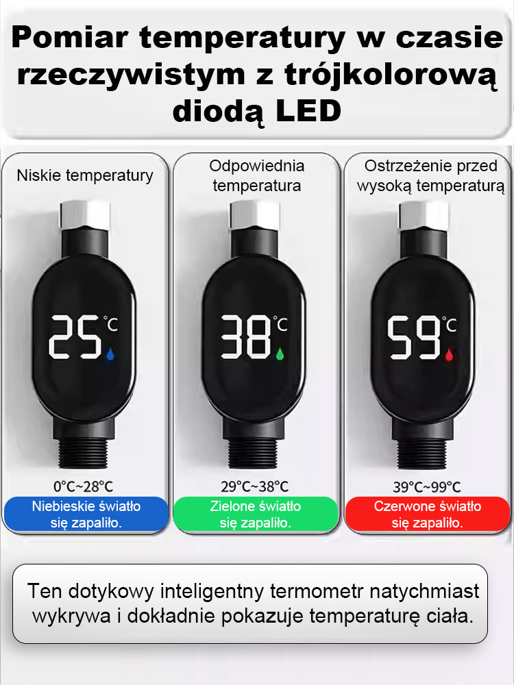 Inteligentny prysznic z cyfrowym wyświetlaczem temperatury 🌡️ Gorąca woda w 3 sekundy 💧