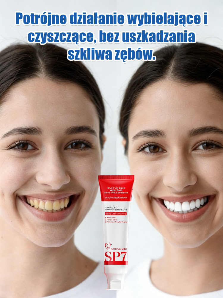 ✨Żegnaj żółte zęby w 7 dni! Probiotyczna pasta do zębów 💖 Pewność uśmiechu podczas robienia zdjęć 😄