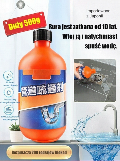 🔥Skuteczny środek do udrażniania rur:💡 Szybko rozpuszcza zatory i przywraca prawidłowy przepływ wody.