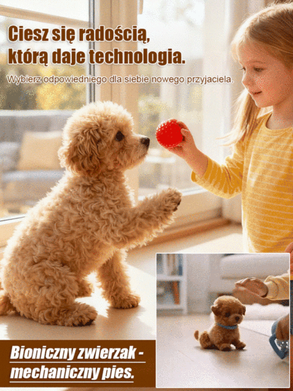 🐶 Przytulny robot-piesek - pluszowa maskotka do spania 🛌 Delikatny, krótkowłosy, antyalergiczny ✨ Można prać w pralce, idealny towarzysz do spania i zabawy 🧸