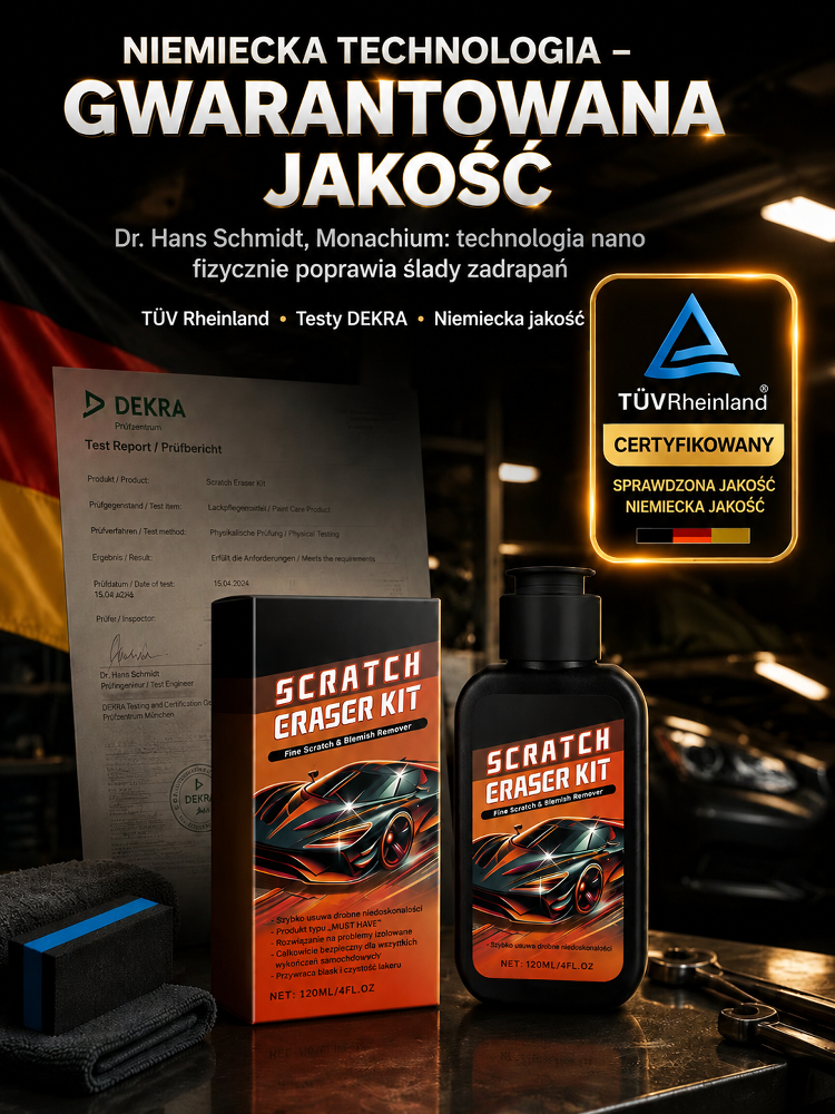 🛠️ Niemiecki zestaw naprawczy nano: w zaledwie 10 sekund z łatwością usuwa zarysowania lakieru – całkowicie bezpieczny, gwarantuje brak uszkodzeń oryginalnej powłoki lakierniczej.