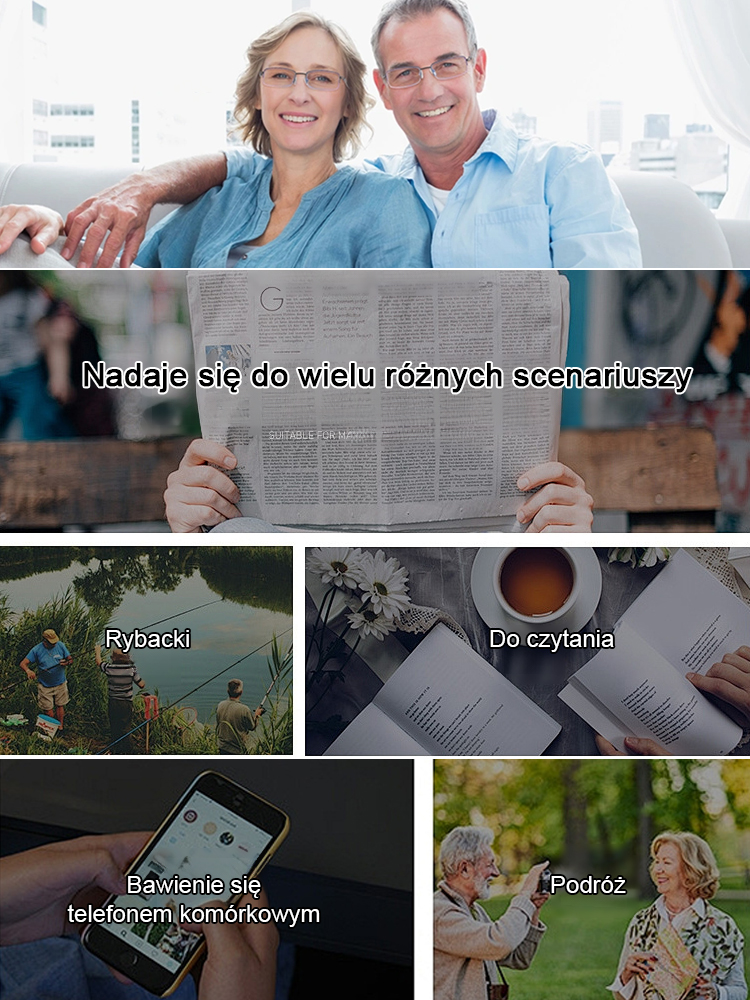 Okulary bez oprawek, automatyczna regulacja mocy od 0 do 1000 ✨