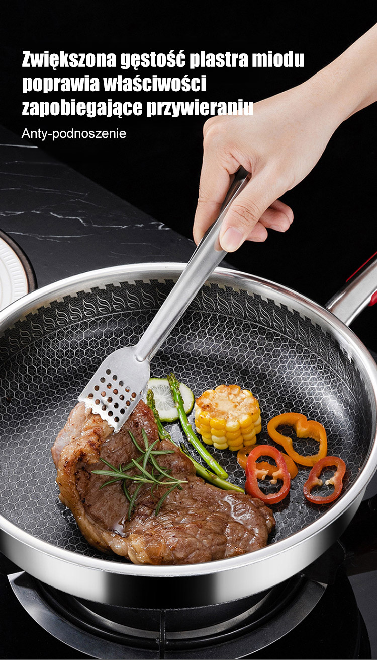 ✨Równomierne przewodzenie ciepła po obu stronach, 🔥nieprzywierająca powłoka i łatwość czyszczenia🏆