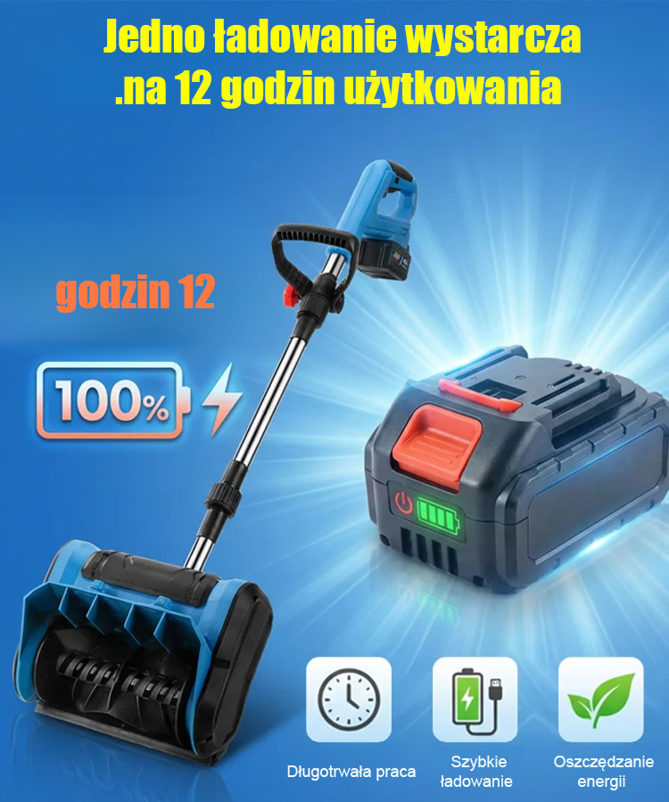🏠 Domowy, wysokowydajny, akumulatorowy odśnieżacz z mocnym silnikiem elektrycznym + szeroki zakres czyszczenia, bez trudu poradzi sobie z grubą warstwą śniegu