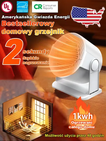 🔥Może szybko zwiększyć temperaturę w pomieszczeniu i stworzyć ciepłe i komfortowe środowisko domowe🔥
