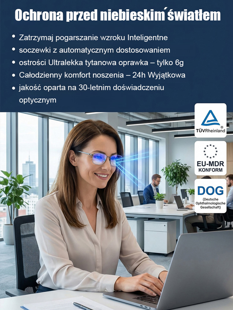 ✨Magiczne okulary 3 w 1✨ Automatyczny zoom do czytania, komputera i dali. Koniec ze zdejmowaniem!