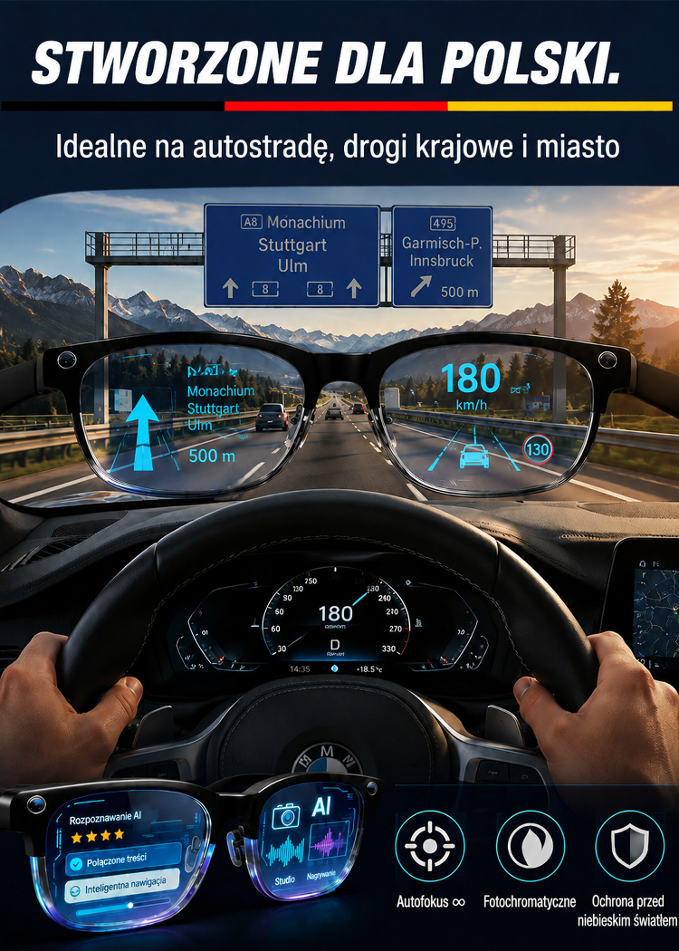 👓 Jedne okulary do wszystkiego. Łączą technologię i styl bez żadnych kompromisów. Po prostu idealne.