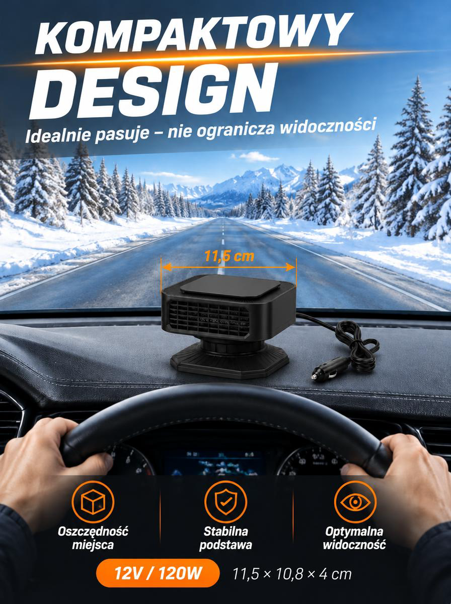 ❄️Koniec z Zimnem w Aucie! Mini Farelka Samochodowa 12V – Natychmiastowe Warmłe Powietrze i Czyste Szyby bez Czekania