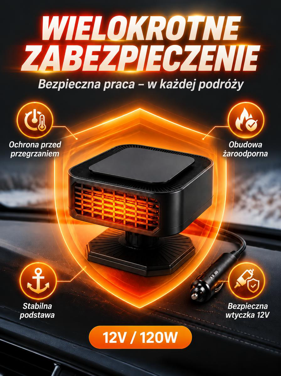 ❄️Koniec z Zimnem w Aucie! Mini Farelka Samochodowa 12V – Natychmiastowe Warmłe Powietrze i Czyste Szyby bez Czekania