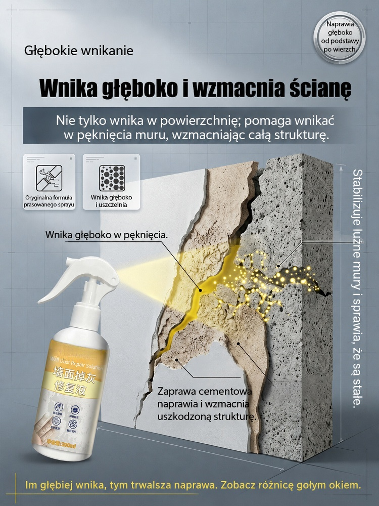 🛠️【Import z Niemiec】Nano Ceramic Wall Repair Spray: Profesjonalna ochrona zapobiegająca pęknięciom i przesiąkaniu wody.