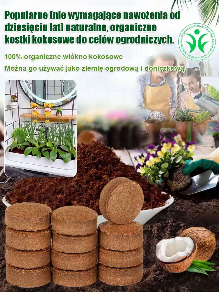 🌿 【10 lat bez nawożenia】 Ziemia kokosowa do roślin doniczkowych 🌿