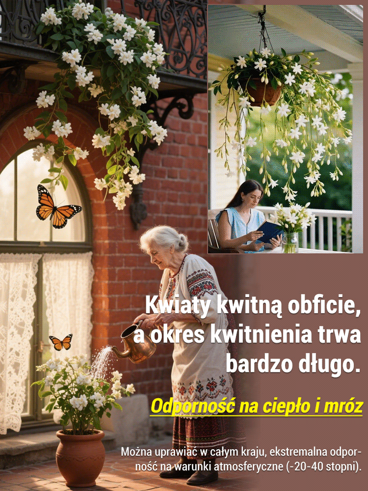 💐Pachnący i zwisający jaśmin– Wodospad Białych Kwiatów dla Twojego Domu i Ogrodu!