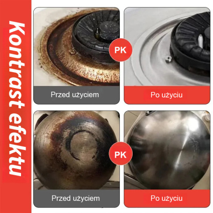 ✨Wysoce skuteczny środek do usuwania plam z dna garnków, 💡łatwo przywraca pierwotny blask przyborom kuchennym.