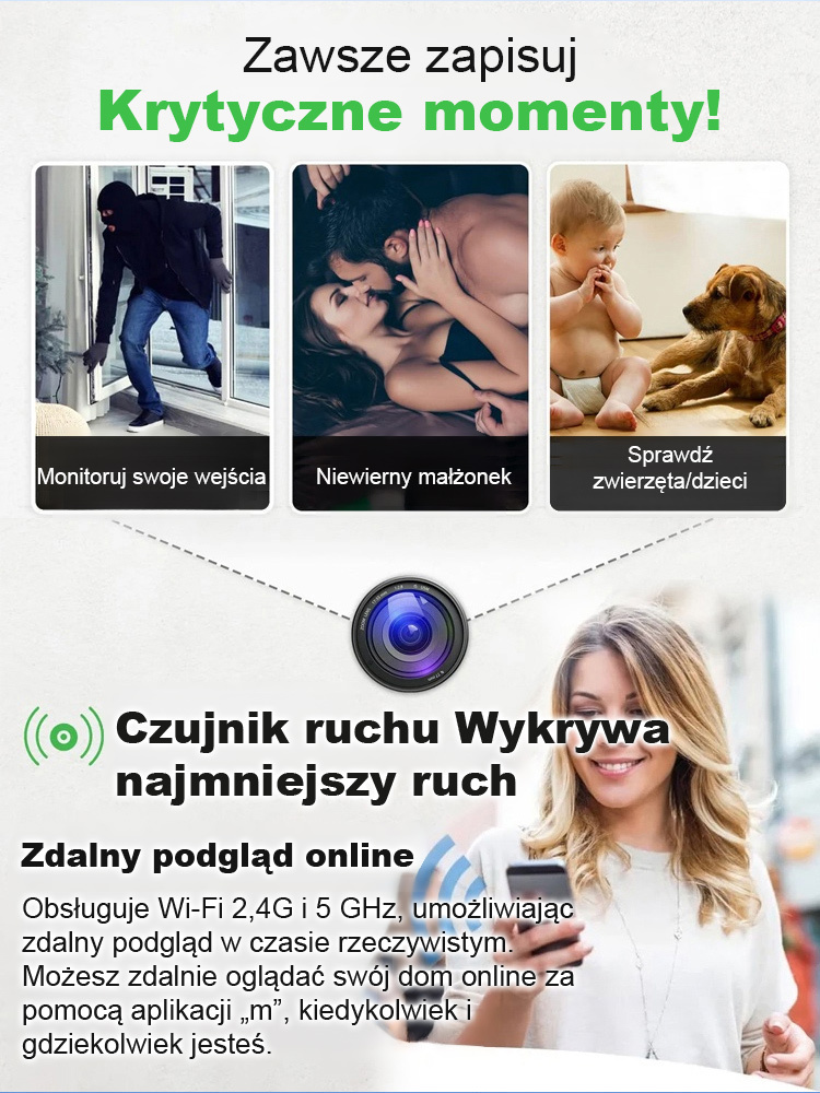 Bez kabli, bez Wi-Fi, idealne monitorowanie! 🔍