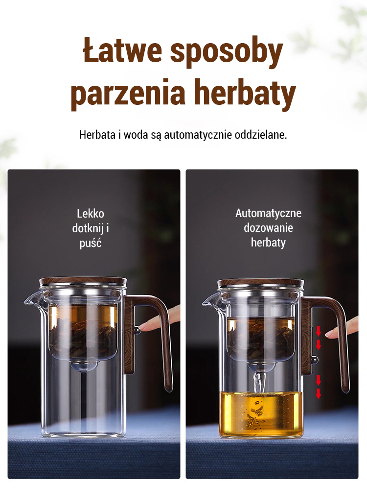 🌿Czajnik filtrujący z funkcją szybkiego dotknięcia — oddziela liście herbaty od herbaty w zaledwie 3 sekundy, 🍃dzięki czemu parzenie herbaty staje się łatwe i eleganckie.