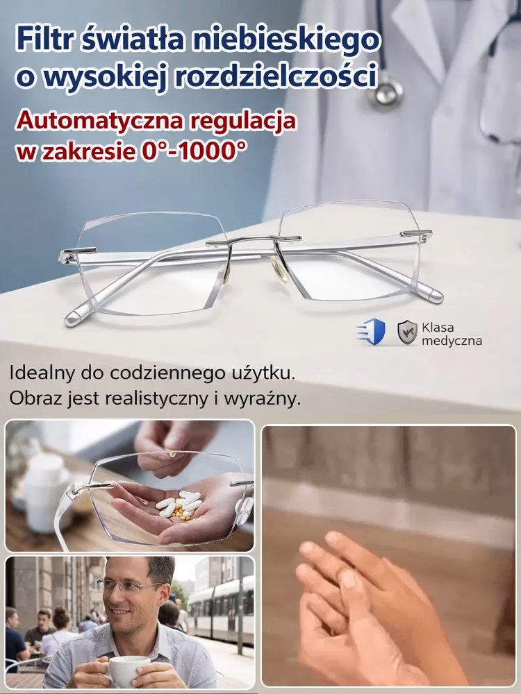 ✅ Bez względu na to, czy masz nadwzroczność, krótkowzroczność czy astygmatyzm! Bez konieczności badania okulistycznego! Soczewki automatycznie się dostosowują, zapewniając zawsze krystalicznie ostre widzenie!