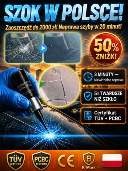 Zaoszczędź tysiące na naprawie szyby samochodowej! 🚗 Kompleksowy zestaw do samodzielnego usuwania pęknięć po kamieniach w zaledwie 3 minuty. ⏱️
