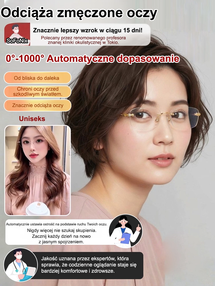 ✨Okulary przeciwsłoneczne z automatyczną zmianą koloru, ultralekkie bez oprawek, dostosowane do 0-1000 stopni