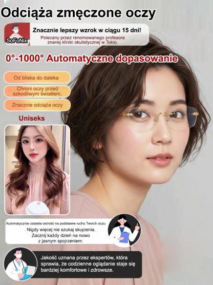 ✨Okulary przeciwsłoneczne z automatyczną zmianą koloru, ultralekkie bez oprawek, dostosowane do 0-1000 stopni