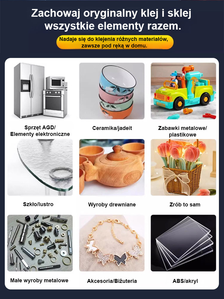 🔧Super mocny klej Wielofunkcyjny klej💡 Jeden klej rozwiązuje wszystkie problemy związane z naprawami