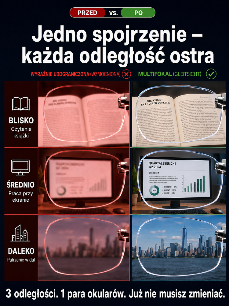 👨‍🦳 Okulary dla rodziców – widzą blisko i daleko, zoom, filtr niebieskiego.