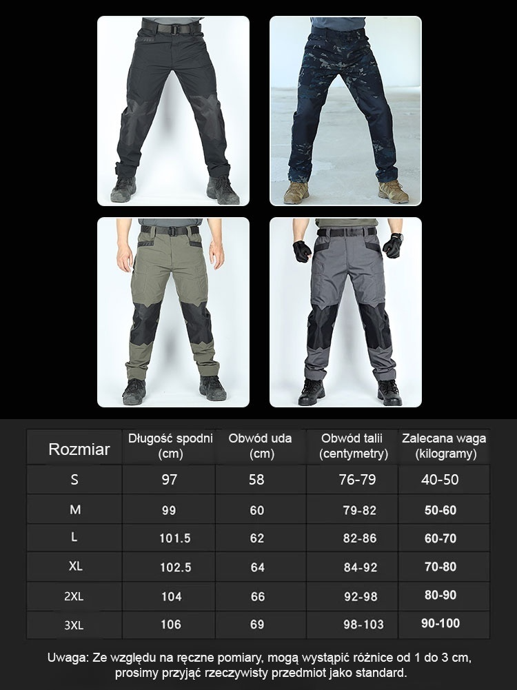 💪Wysokowydajne spodnie taktyczne, 🌧️wygodna, elastyczna i wodoodporna konstrukcja, która sprawdzi się w zmieniających się warunkach