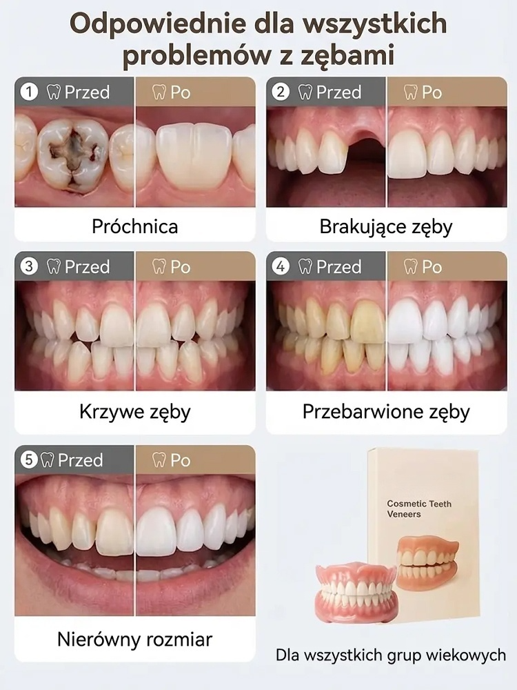 ✨Bez kleju, bez dentysty, bez wizyty! | Tylko w 1 minutę zdobądź idealnie dopasowane sztuczne zęby z naszym przenośnym zestawem! Odzyskaj pewność uśmiechu! 🦷✨