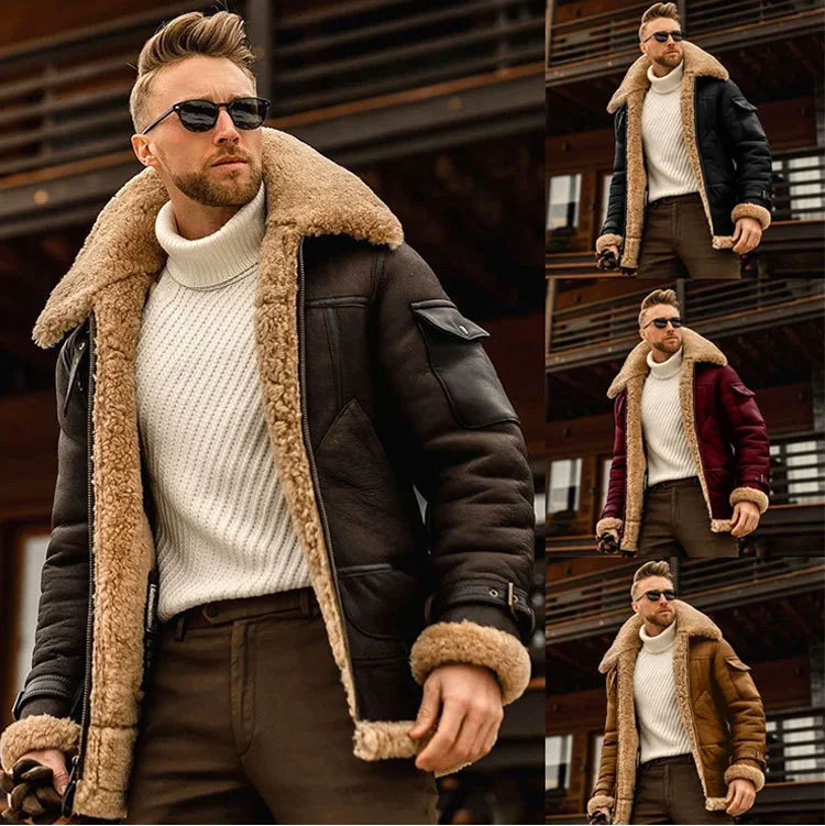 🧥Połączenie ciepła i stylu: 🔥wygodna i ciepła gruba wełniana kurtka