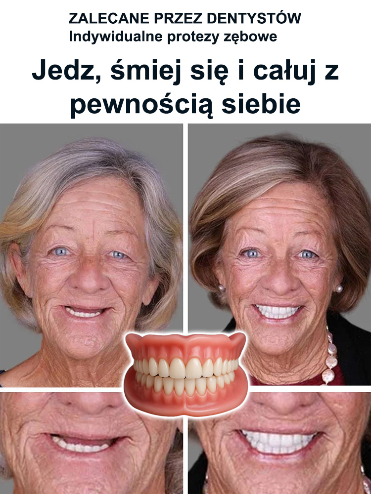 Bez względu na to, czy masz pełny komplet zębów, szerokie przestrzenie między zębami, czy w ogóle nie masz zębów, ta proteza idealnie się dopasuje! 🔥