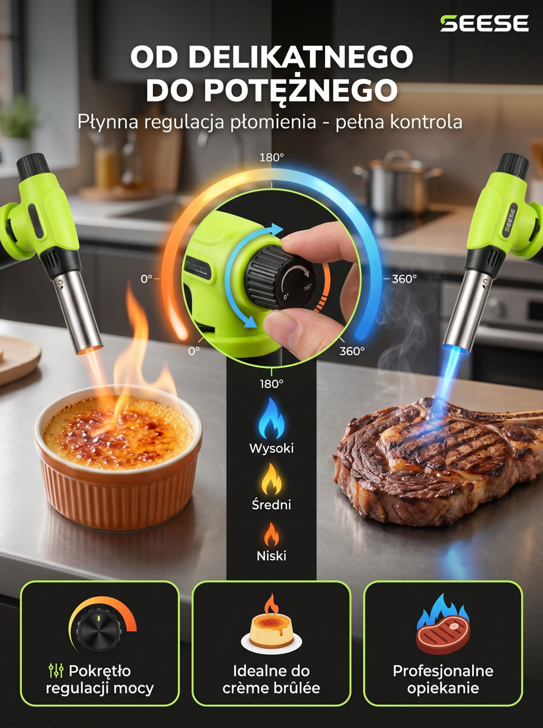 Niemiecki Palnik Gazowy 1800°C | 100% Bezpieczny Zapłon Piezo 🔥