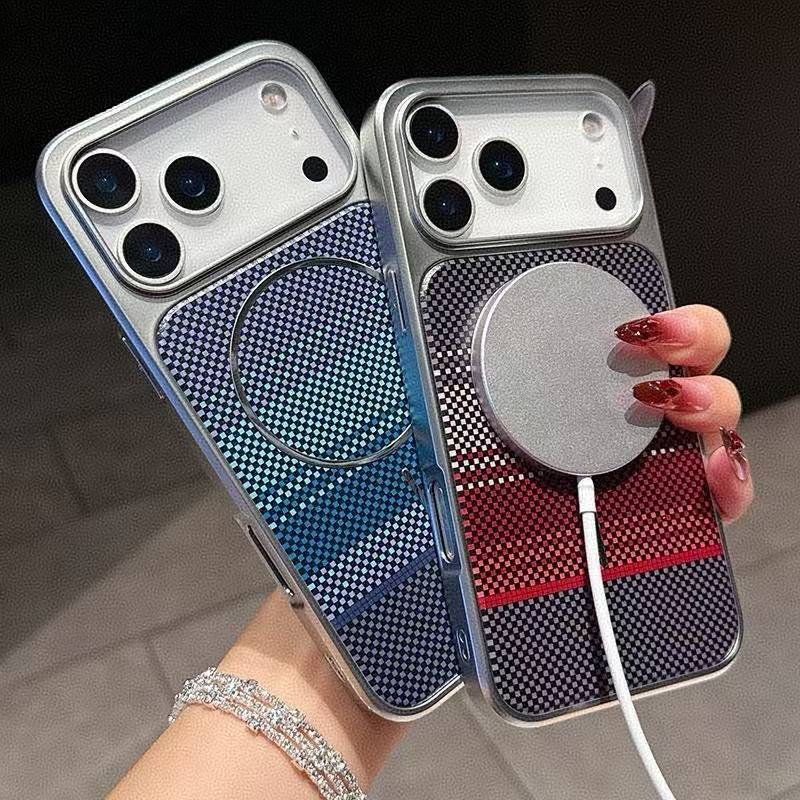 Carbon Fiber MagSafe Case for iPhone 17 – Shockproof & Wireless Charging