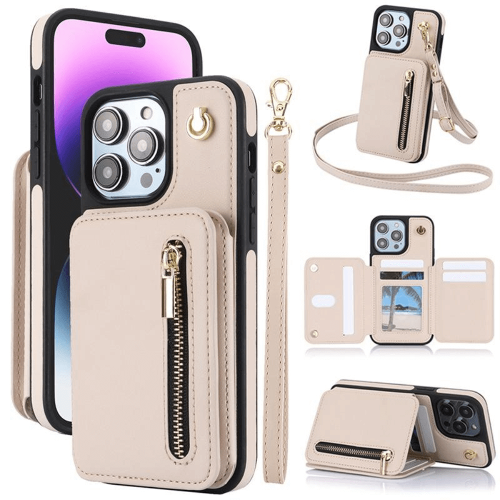 Crossbody Zipper Wallet iPhone Case-NookShell