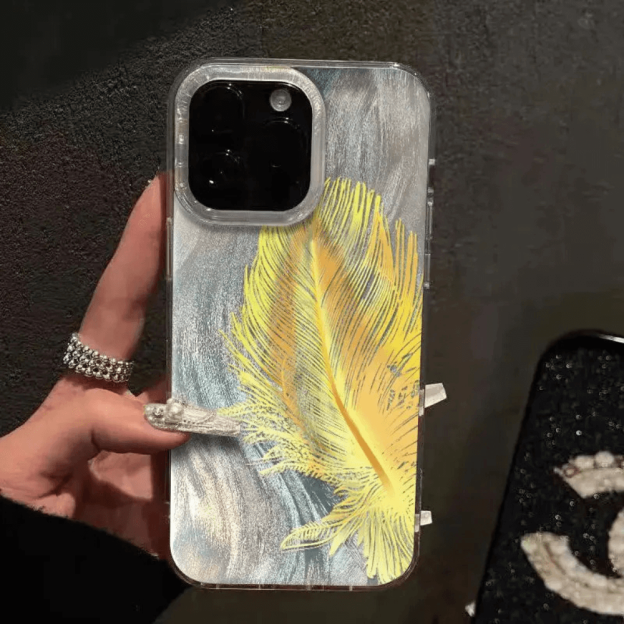 Glitter Feather Gradient Case-NookShell