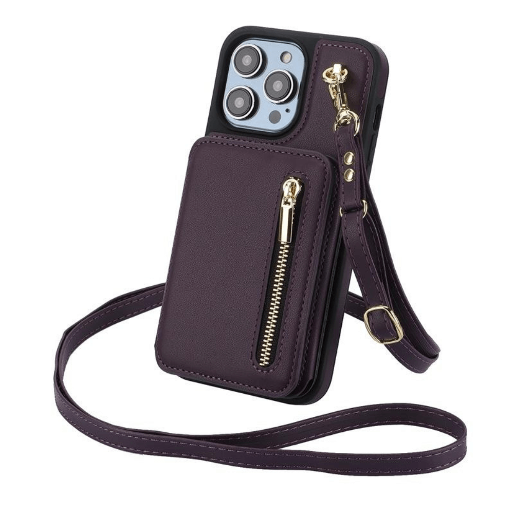 Crossbody Zipper Wallet iPhone Case-NookShell