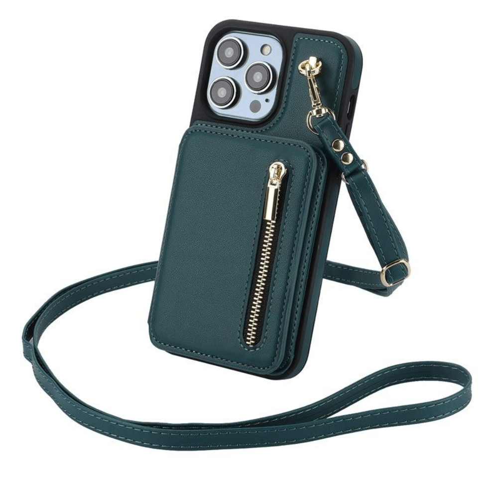 Crossbody Zipper Wallet iPhone Case-NookShell