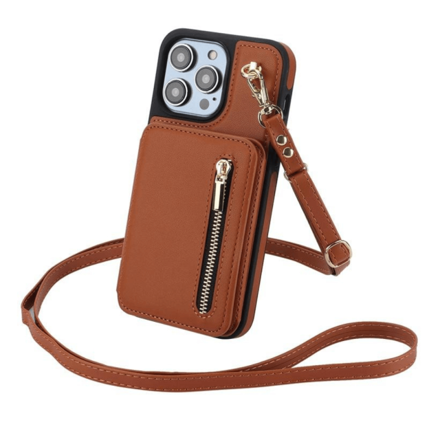 Crossbody Zipper Wallet iPhone Case-NookShell
