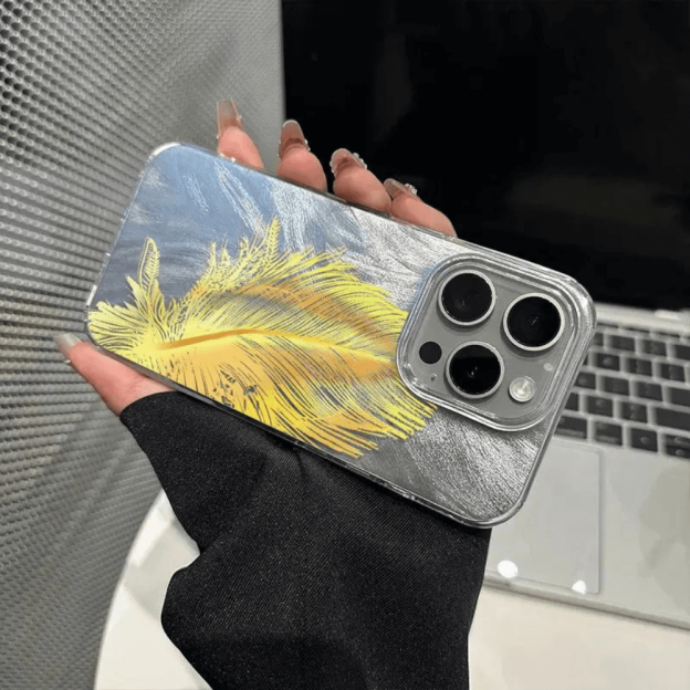 Glitter Feather Gradient Case-NookShell