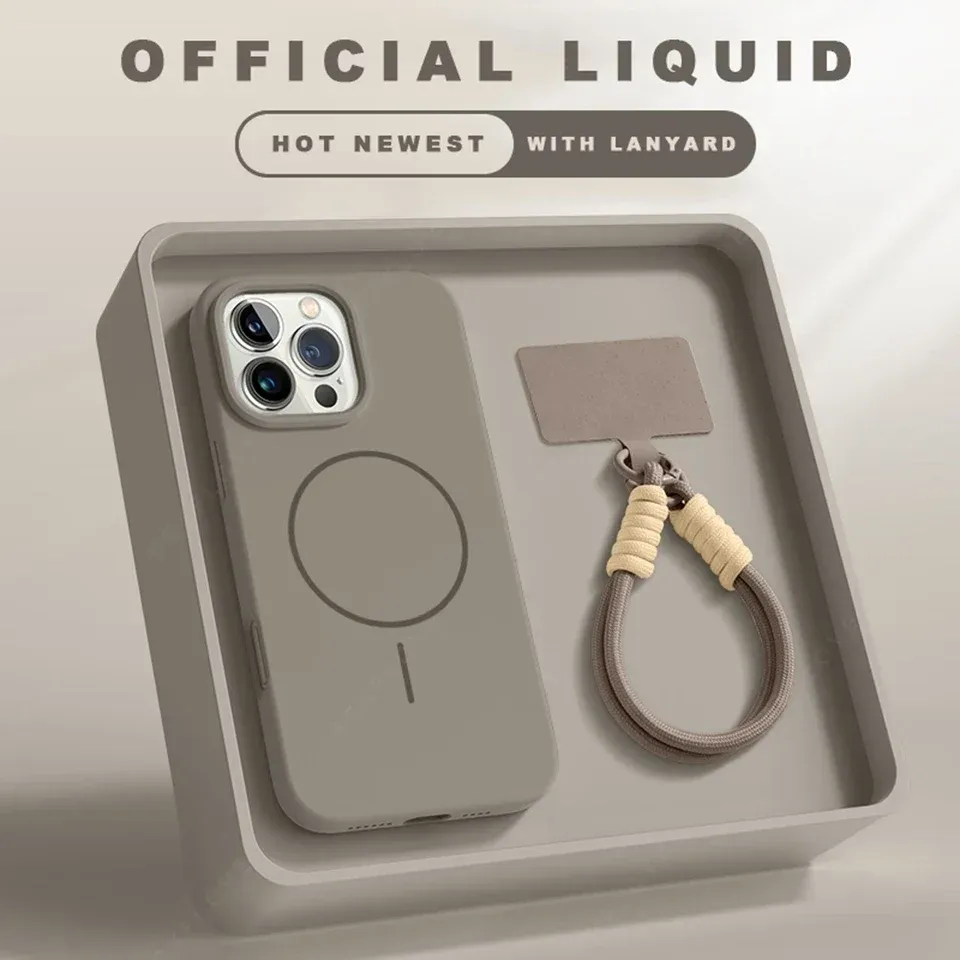 Magnetic Silicone Lanyard Case for iPhone (MagSafe Compatible)-NookShell