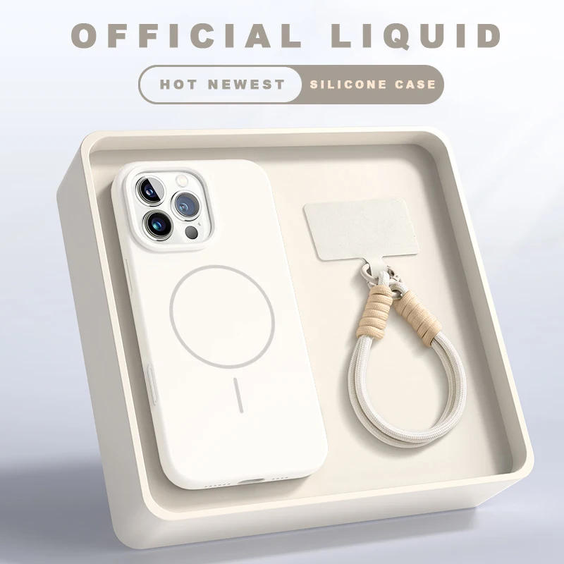 Magnetic Silicone Lanyard Case for iPhone (MagSafe Compatible)-NookShell