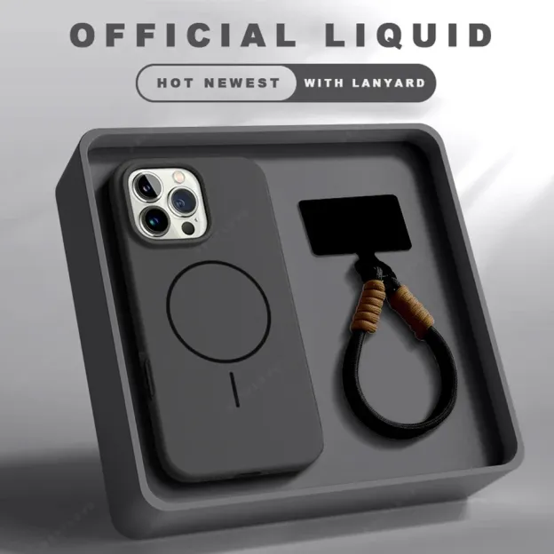 Magnetic Silicone Lanyard Case for iPhone (MagSafe Compatible)-NookShell