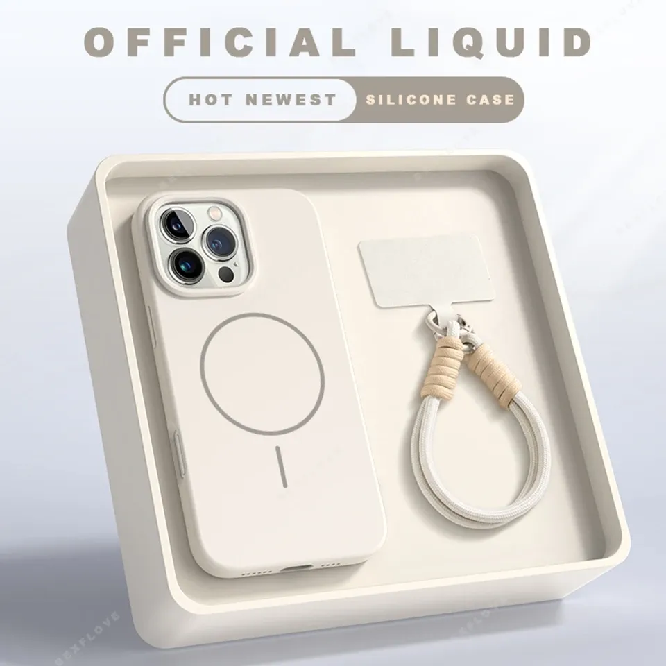 Magnetic Silicone Lanyard Case for iPhone (MagSafe Compatible)-NookShell