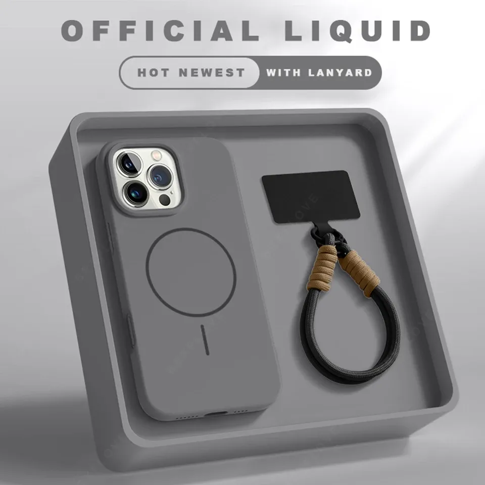 Magnetic Silicone Lanyard Case for iPhone (MagSafe Compatible)-NookShell