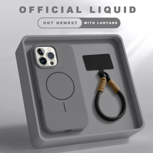 Magnetic Silicone Lanyard Case for iPhone (MagSafe Compatible)-NookShell