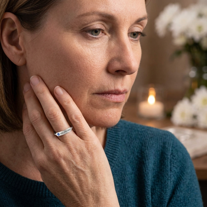 Personalized Birthstone Name Memorial Ring