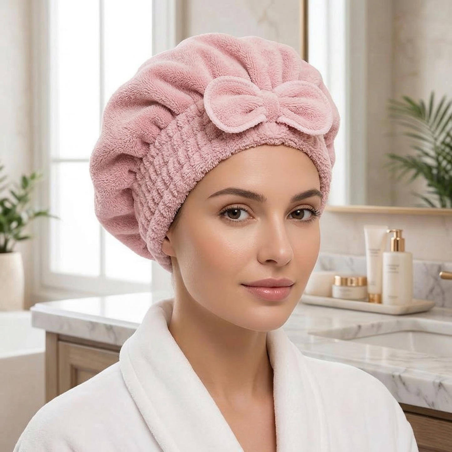 🔥BUY 2 GET 1 FREE TODAY  & Ultra-Plush Anti-Frizz Hair Towel Caps