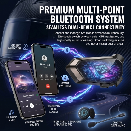 🔥Limited Time Sale 45% OFF - Motorcycle Helmet Speakers High Battery Life Helmet Headphone