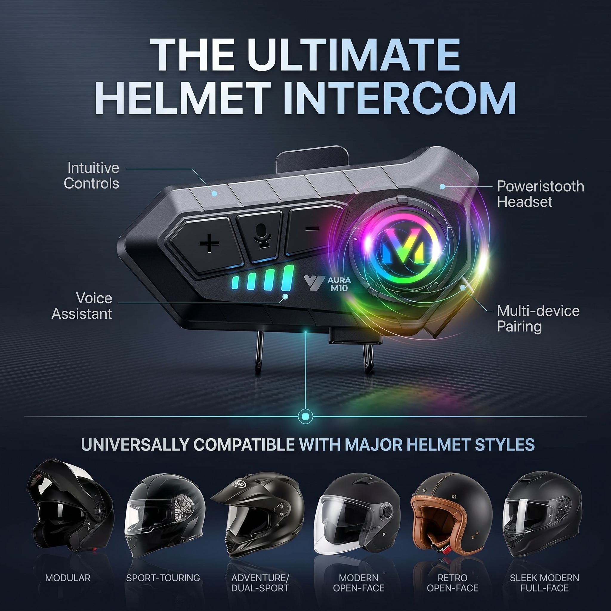 🔥Limited Time Sale 45% OFF - Motorcycle Helmet Speakers High Battery Life Helmet Headphone