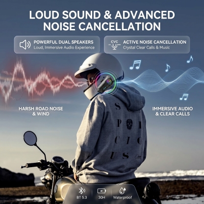 🔥Limited Time Sale 45% OFF - Motorcycle Helmet Speakers High Battery Life Helmet Headphone